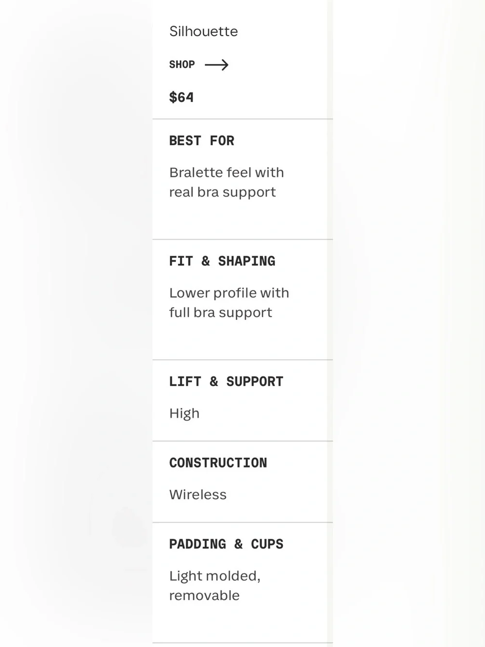 Honeylove silhouette bra